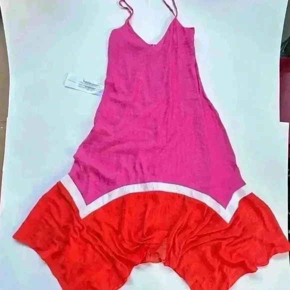 BCBGMAXAZRIA Womens Color Block Mixi Bright Bohemian Dress Spaghetti Straps NWOT - Picture 9 of 14